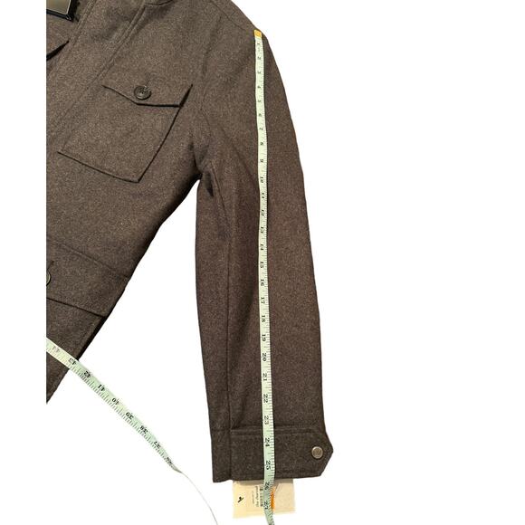 NWT Andrew Marc Dunbar Military Melton Wool Coat Charcoal Gray Small - Picture 12 of 15